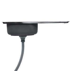 vidaXL Built-in Sink with Sieve and Siphon Stainless Steel