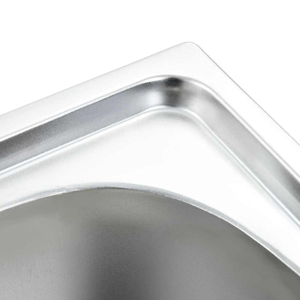 vidaXL Kitchen Sink Double Bowl with Strainer & Siphon Stainless Steel