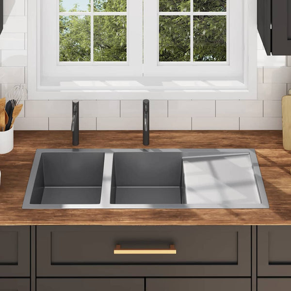 vidaXL Handmade Kitchen Sink Stainless Steel