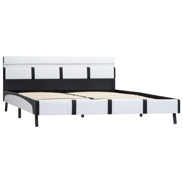 vidaXL LED Bed Frame White Faux Leather 120x200 cm
