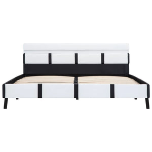 vidaXL LED Bed Frame White Faux Leather 120x200 cm