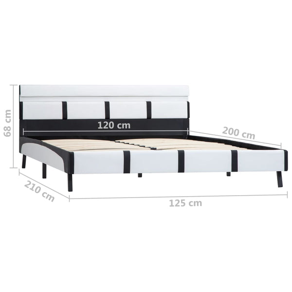 vidaXL LED Bed Frame White Faux Leather 120x200 cm