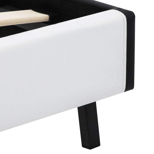 vidaXL LED Bed Frame White Faux Leather 140x200 cm