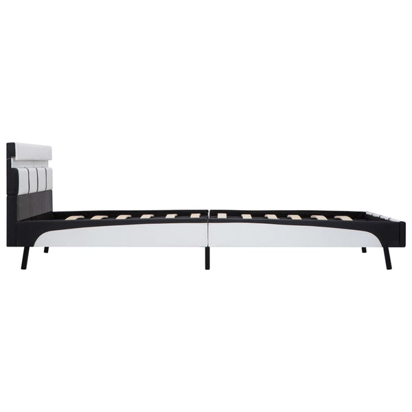 vidaXL LED Bed Frame White Faux Leather 160x200 cm