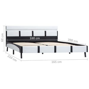 vidaXL LED Bed Frame White Faux Leather 160x200 cm