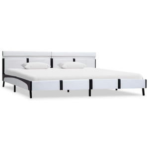 vidaXL LED Bed Frame White Faux Leather 180x200 cm