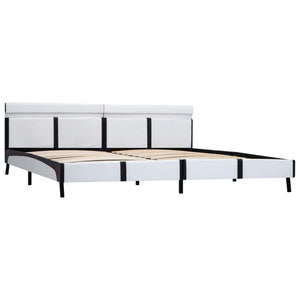 vidaXL LED Bed Frame White Faux Leather 180x200 cm
