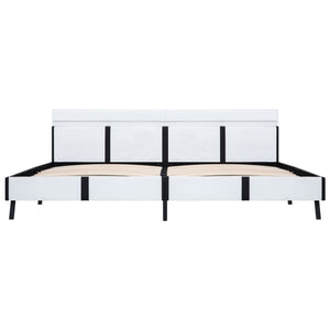 vidaXL LED Bed Frame White Faux Leather 180x200 cm