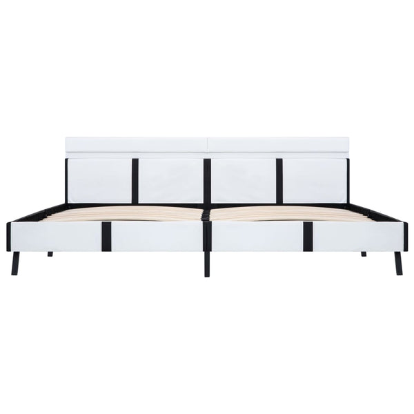 vidaXL LED Bed Frame White Faux Leather 180x200 cm