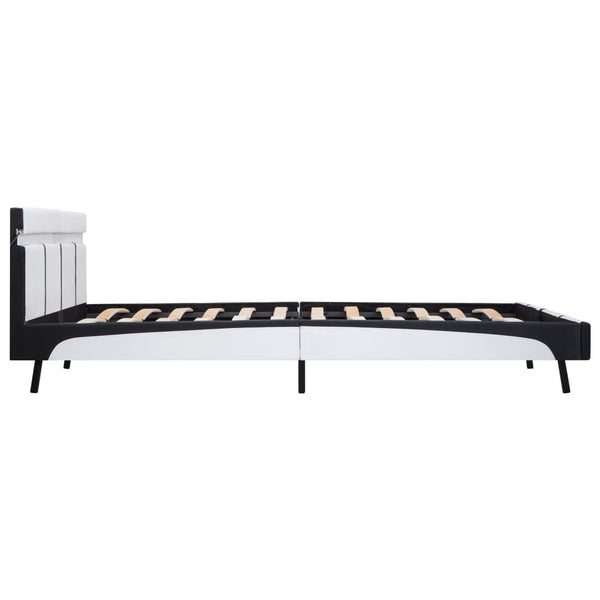 vidaXL LED Bed Frame White Faux Leather 180x200 cm