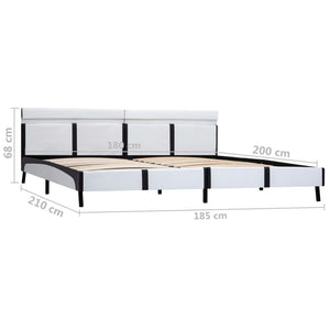 vidaXL LED Bed Frame White Faux Leather 180x200 cm