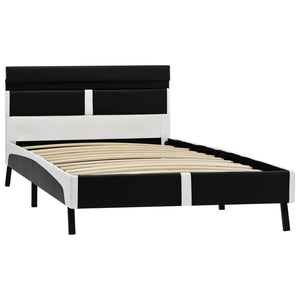 vidaXL LED Bed Frame Black Faux Leather 90x200 cm