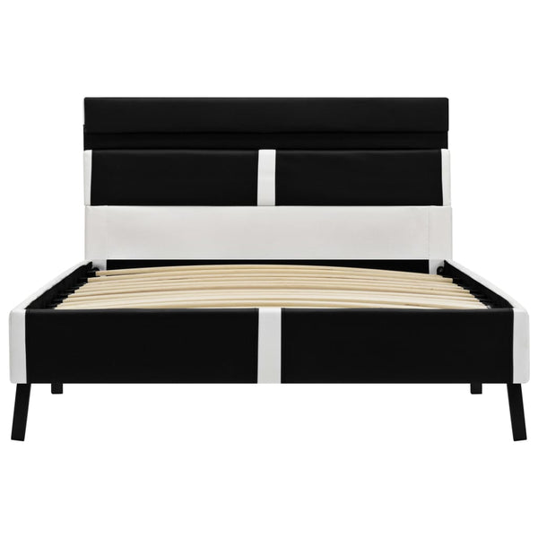 vidaXL LED Bed Frame Black Faux Leather 90x200 cm