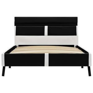 vidaXL LED Bed Frame Black Faux Leather 90x200 cm