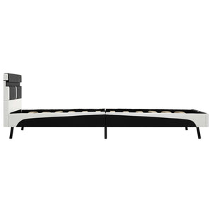 vidaXL LED Bed Frame Black Faux Leather 90x200 cm