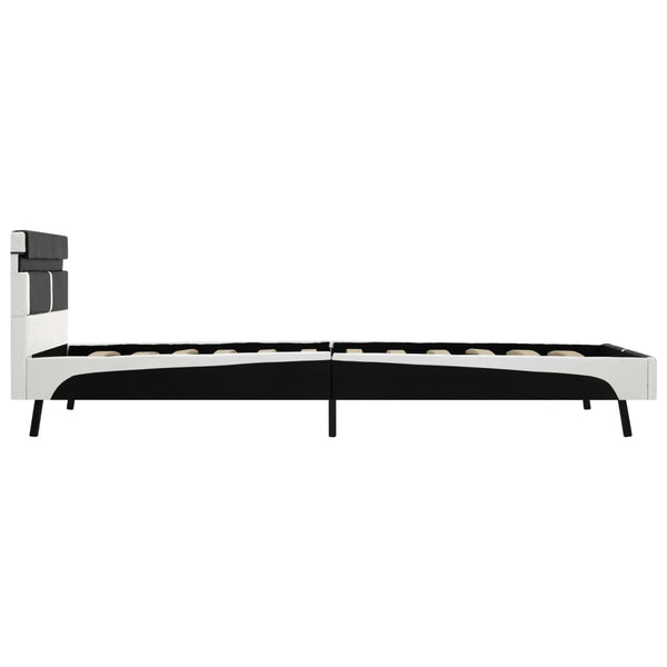 vidaXL LED Bed Frame Black Faux Leather 90x200 cm