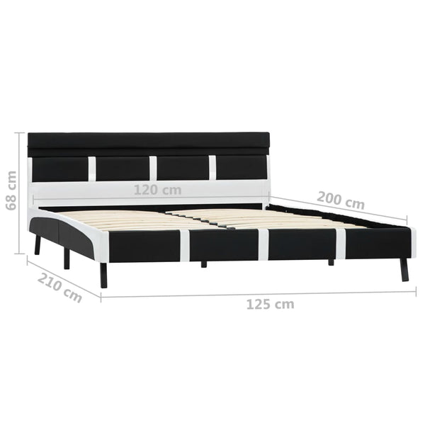 vidaXL Bed with LED Lighting without Mattress Black 120x200 cm