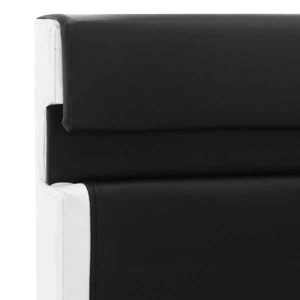 vidaXL LED Bed Frame Black Faux Leather 140x200 cm