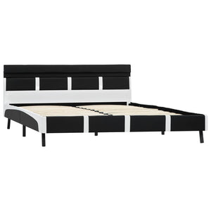 vidaXL LED Bed Frame Black Faux Leather 160x200 cm