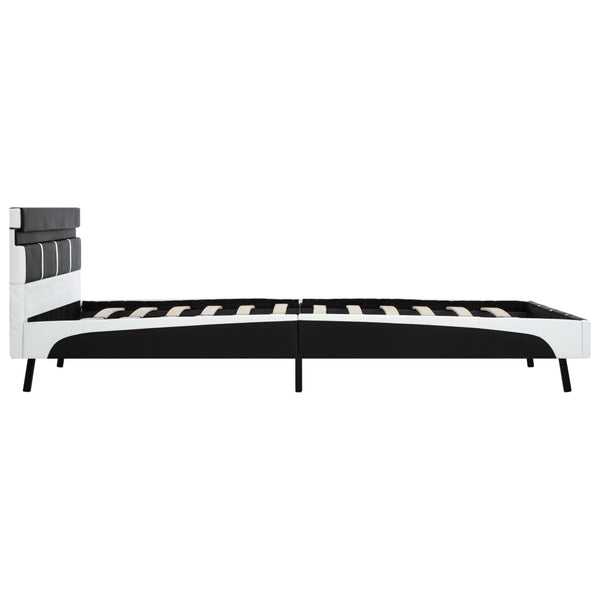 vidaXL LED Bed Frame Black Faux Leather 160x200 cm