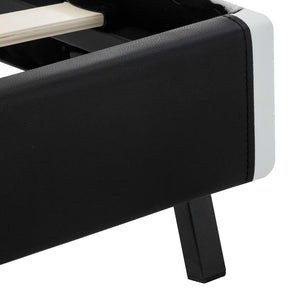 vidaXL LED Bed Frame Black Faux Leather 160x200 cm