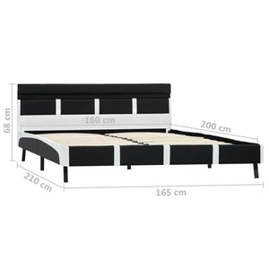 vidaXL LED Bed Frame Black Faux Leather 160x200 cm