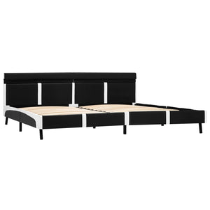 vidaXL LED Bed Frame Black Faux Leather 180x200 cm