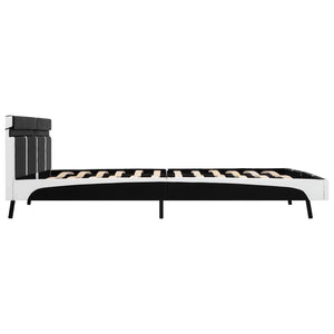 vidaXL LED Bed Frame Black Faux Leather 180x200 cm