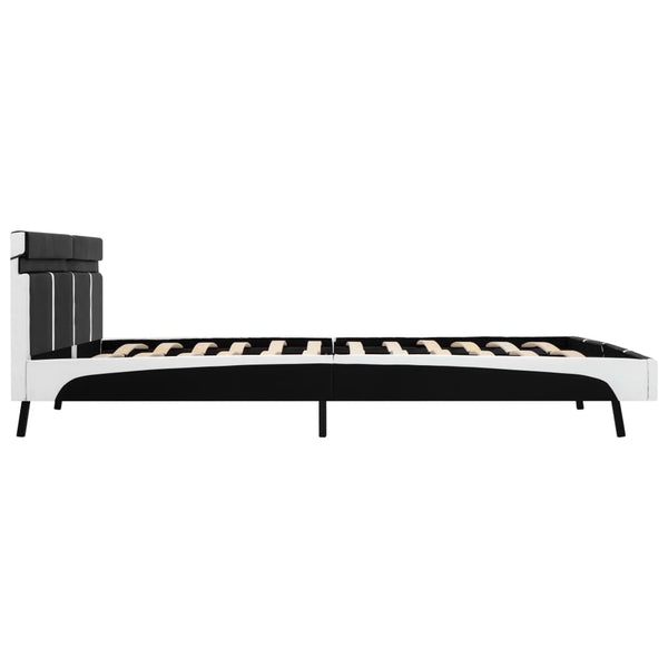 vidaXL LED Bed Frame Black Faux Leather 180x200 cm