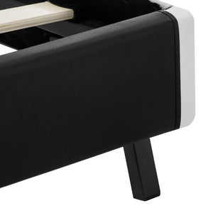 vidaXL LED Bed Frame Black Faux Leather 180x200 cm