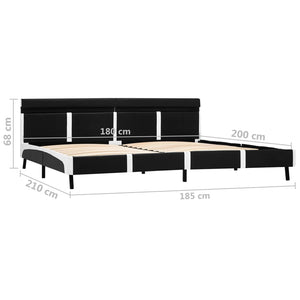 vidaXL LED Bed Frame Black Faux Leather 180x200 cm