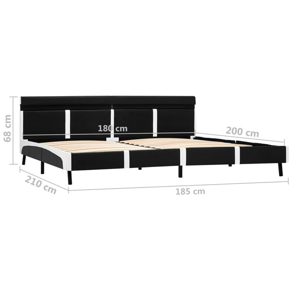 vidaXL LED Bed Frame Black Faux Leather 180x200 cm