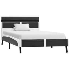 vidaXL LED Bed Frame Gray Faux Leather 90x200 cm