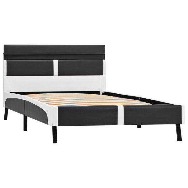 vidaXL LED Bed Frame Gray Faux Leather 90x200 cm