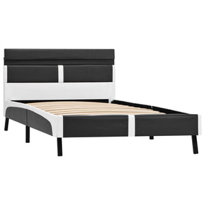 vidaXL LED Bed Frame Gray Faux Leather 90x200 cm