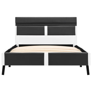vidaXL LED Bed Frame Gray Faux Leather 90x200 cm