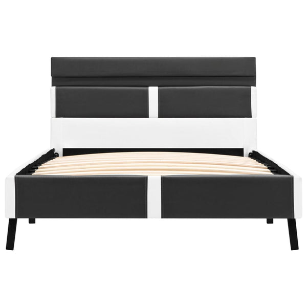 vidaXL LED Bed Frame Gray Faux Leather 90x200 cm