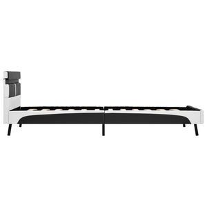 vidaXL LED Bed Frame Gray Faux Leather 90x200 cm
