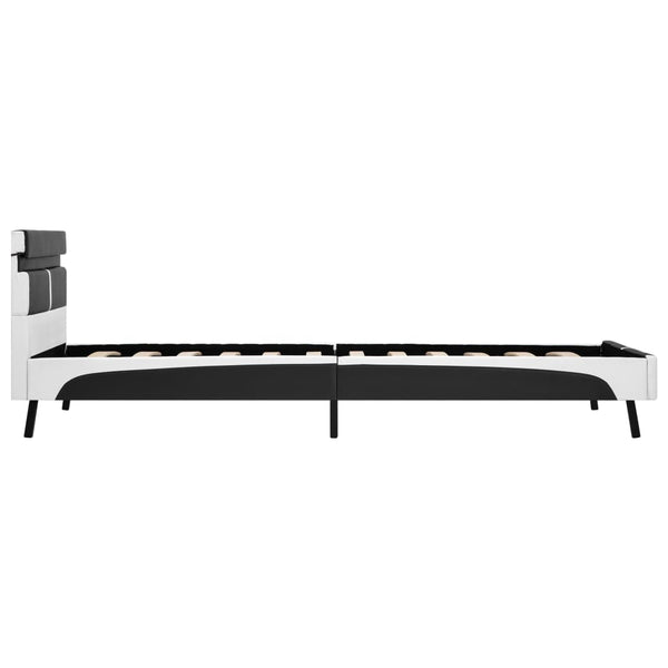 vidaXL LED Bed Frame Gray Faux Leather 90x200 cm