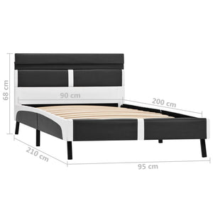 vidaXL LED Bed Frame Gray Faux Leather 90x200 cm