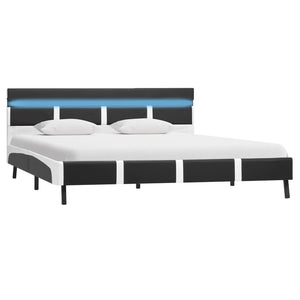 vidaXL LED Bed Frame Grey Faux Leather 120x200 cm