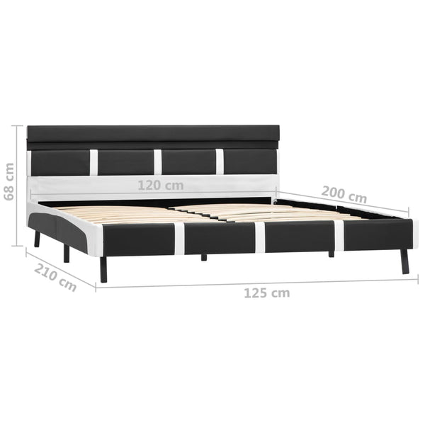 vidaXL LED Bed Frame Grey Faux Leather 120x200 cm