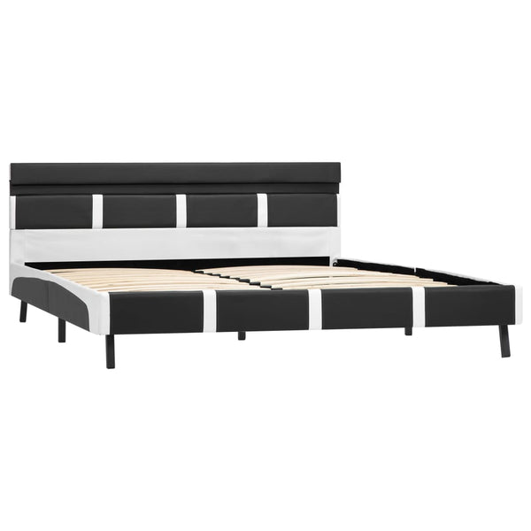 vidaXL LED Bed Frame Grey Faux Leather 140x200 cm
