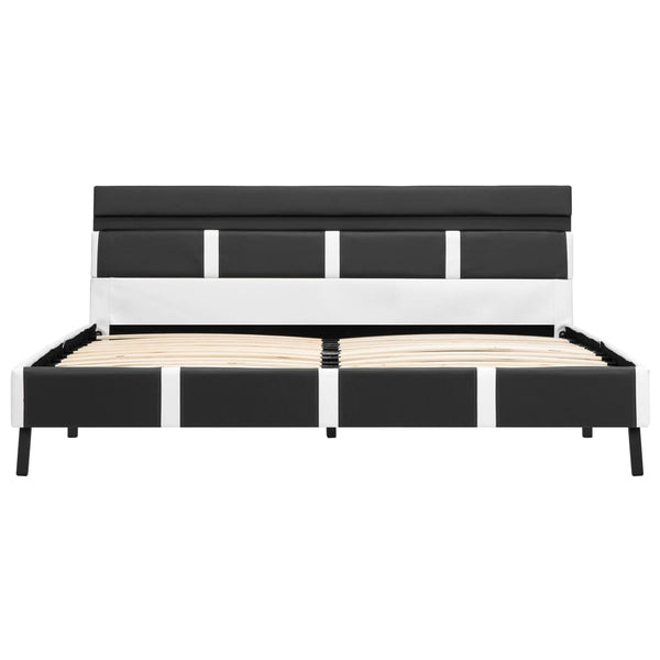 vidaXL LED Bed Frame Grey Faux Leather 140x200 cm