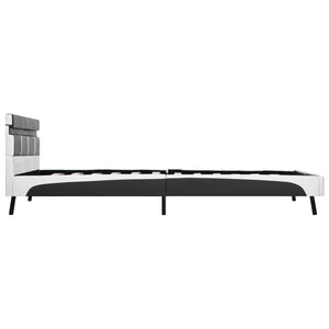 vidaXL LED Bed Frame Grey Faux Leather 140x200 cm