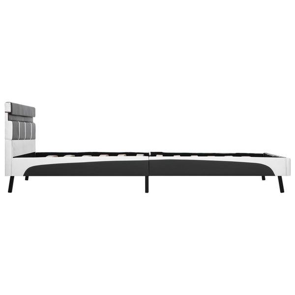 vidaXL LED Bed Frame Grey Faux Leather 140x200 cm
