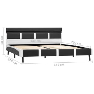 vidaXL LED Bed Frame Grey Faux Leather 140x200 cm