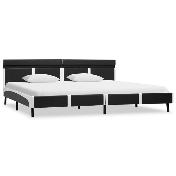 vidaXL Bed Frame with LED Gray Faux Leather 180x200 cm