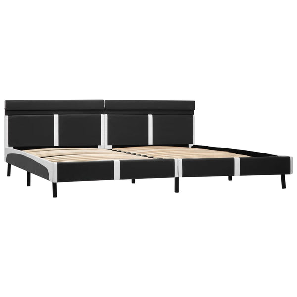 vidaXL Bed Frame with LED Gray Faux Leather 180x200 cm