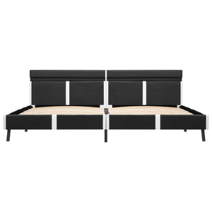 vidaXL Bed Frame with LED Gray Faux Leather 180x200 cm